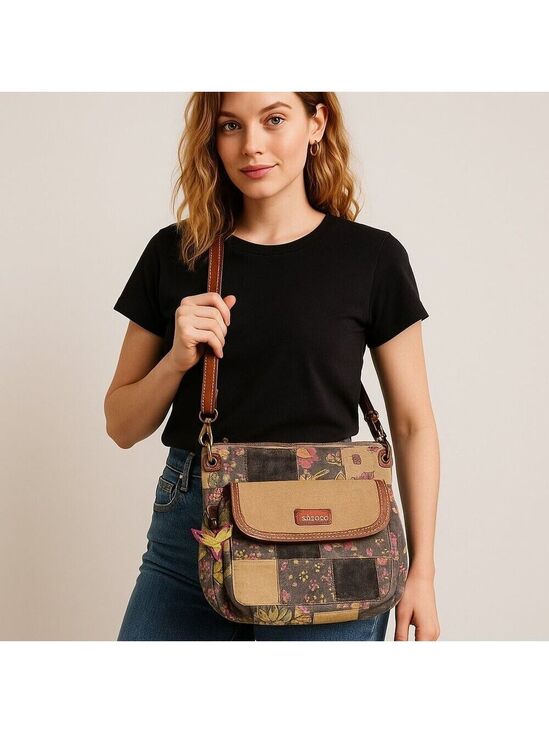 Sakroots Handbags - 🌿 Sakroots Patchwork Canvas & Leather Crossbody